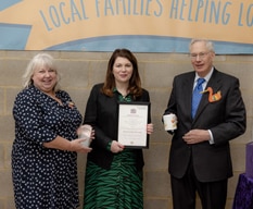 HRH The Duke of Gloucester presents Queens Award to Stripey Stork