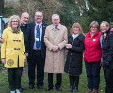 HRH The Duke of Gloucester with members of The Patchworking Garden