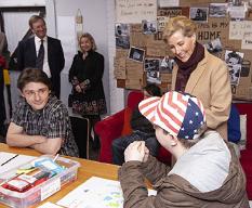 HRH speaking with young people of Amber Centre 