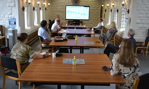 Earl of Wessex joining in on a zoom call with the Surrey Local Resilience forum team
