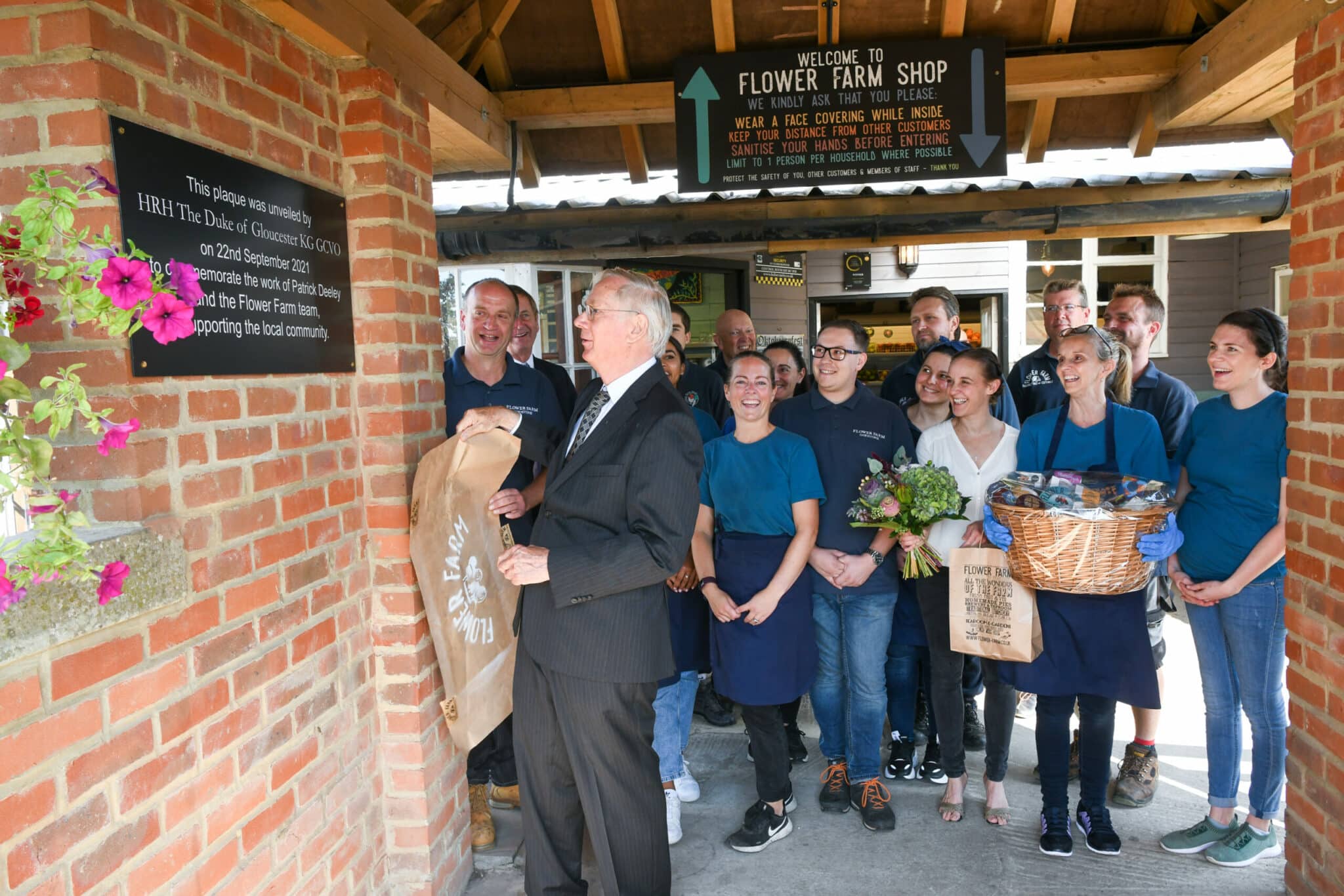 HRH The Duke of Gloucester visits Bloomin' Arts,in Lingfield, Godstone