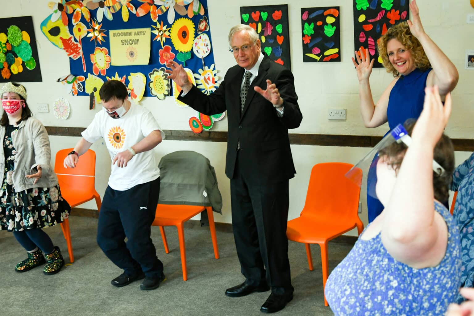 HRH The Duke of Gloucester visits Bloomin' Arts,in Lingfield, Godstone