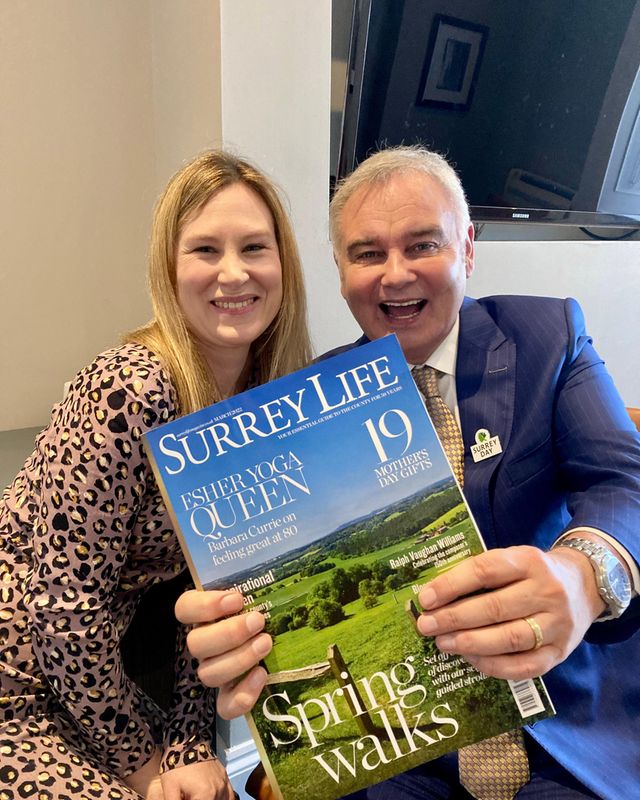 Surrey Life editor Faye Bartle with broadcaster Eamonn Holmes - Credit: Archant